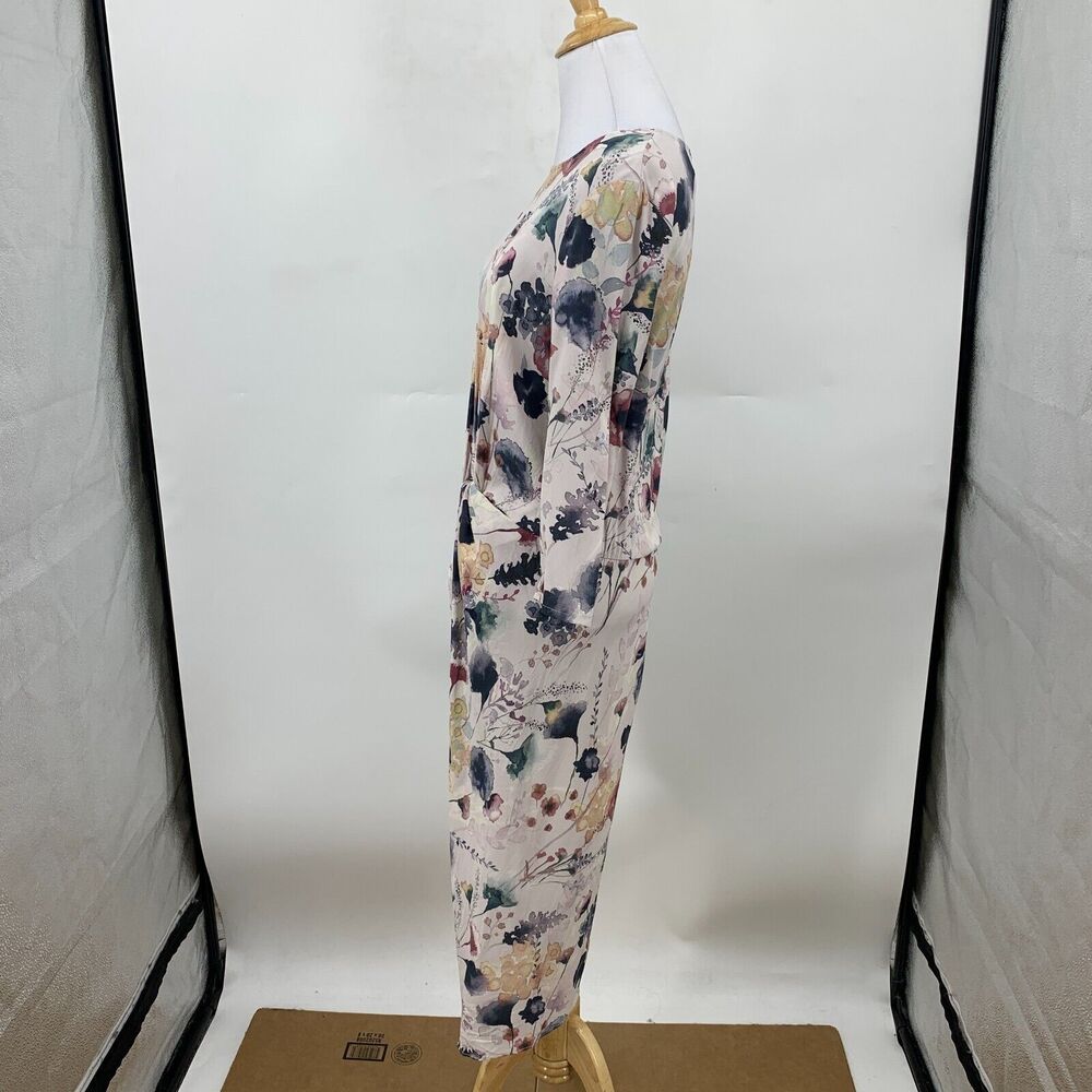 Haute Hippie Twist Front Asymmetrical Dress Women M Medium Floral Quarter Sleeve - Picture 5 of 14